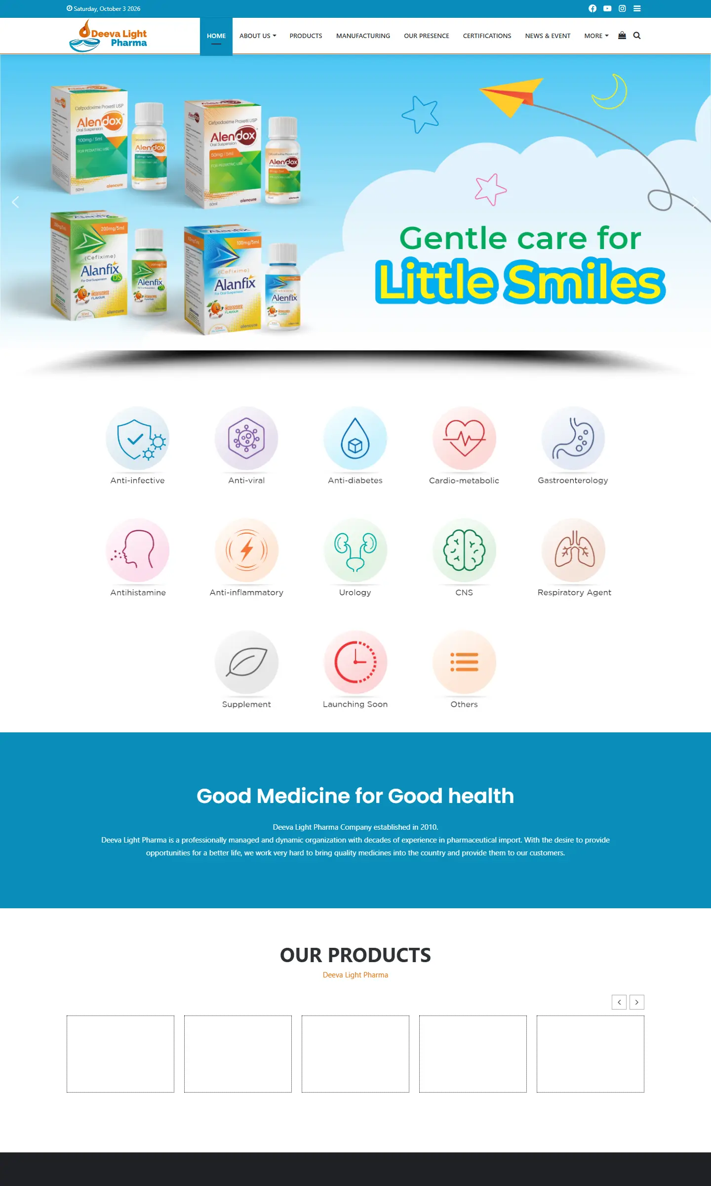 Deeva Light Pharma website